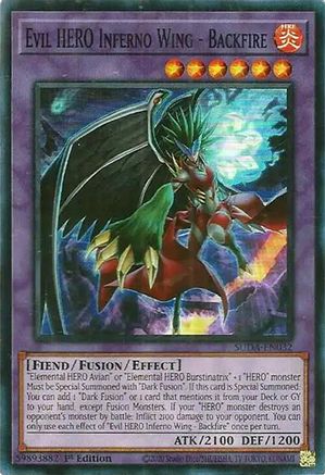 Yu-Gi-Oh! TCG - Supreme Darkness - SUDA-EN032 - Evil HERO Inferno Wing - Backfire - Super Rare (1st Edition)