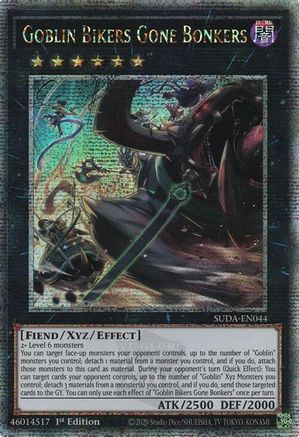 Yu-Gi-Oh! TCG - Supreme Darkness - SUDA-EN044 - Goblin Bikers Gone Bonkers - Quarter Century Secret Rare (1st Edition)