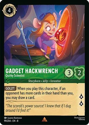 Lorcana TCG - Reign of Jafar - 99/204 - Gadget Hackwrench - Quirky Scientist - Rare - Foil