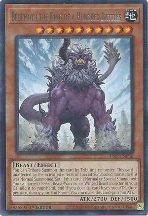 Yu-Gi-Oh! TCG - Justice Hunters - JUSH-EN050 - Behemoth the King of a Hundred Battles - Rare (1st Edition)