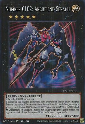 Yu-Gi-Oh! TCG - Justice Hunters - JUSH-EN056 - Number C102: Archfiend Seraph - Super Rare (1st Edition)
