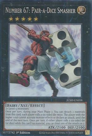 Yu-Gi-Oh! TCG - Justice Hunters - JUSH-EN058 - Number 67: Pair-a-Dice Smasher - Collector's Rare (1st Edition)