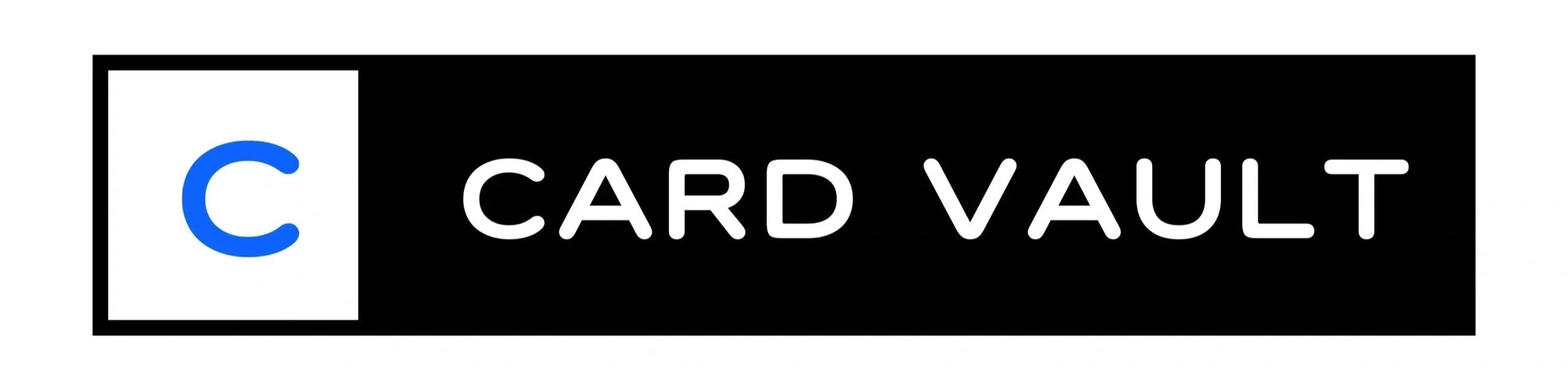 Card Vault logo with text 'trading cards and more' on a white background
