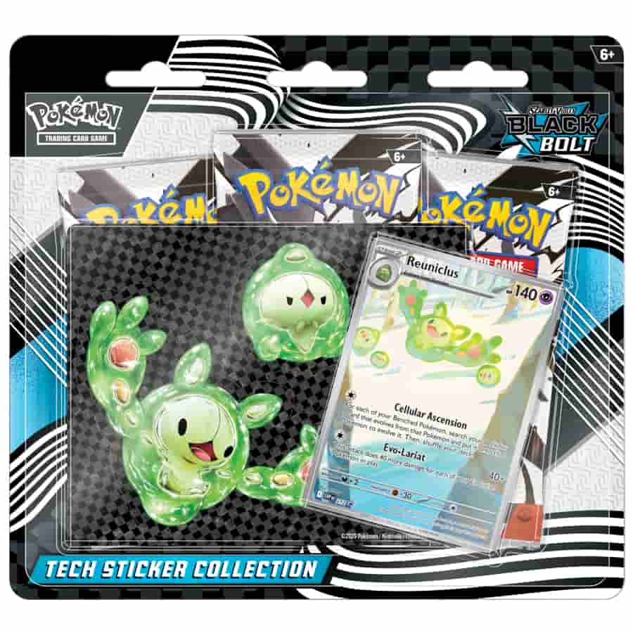 Pokemon Black Bolt SV10.5 3-Pack Tech Sticker Collection